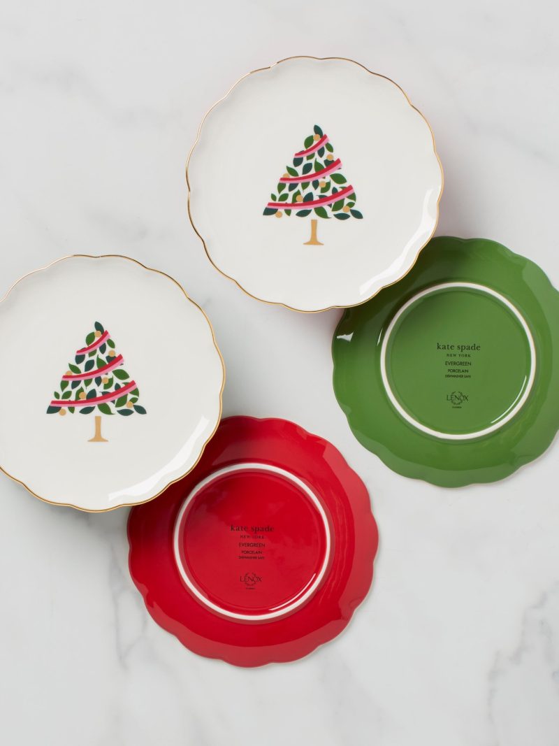 Evergreen Scallop Tidbit Plates - Set of 4